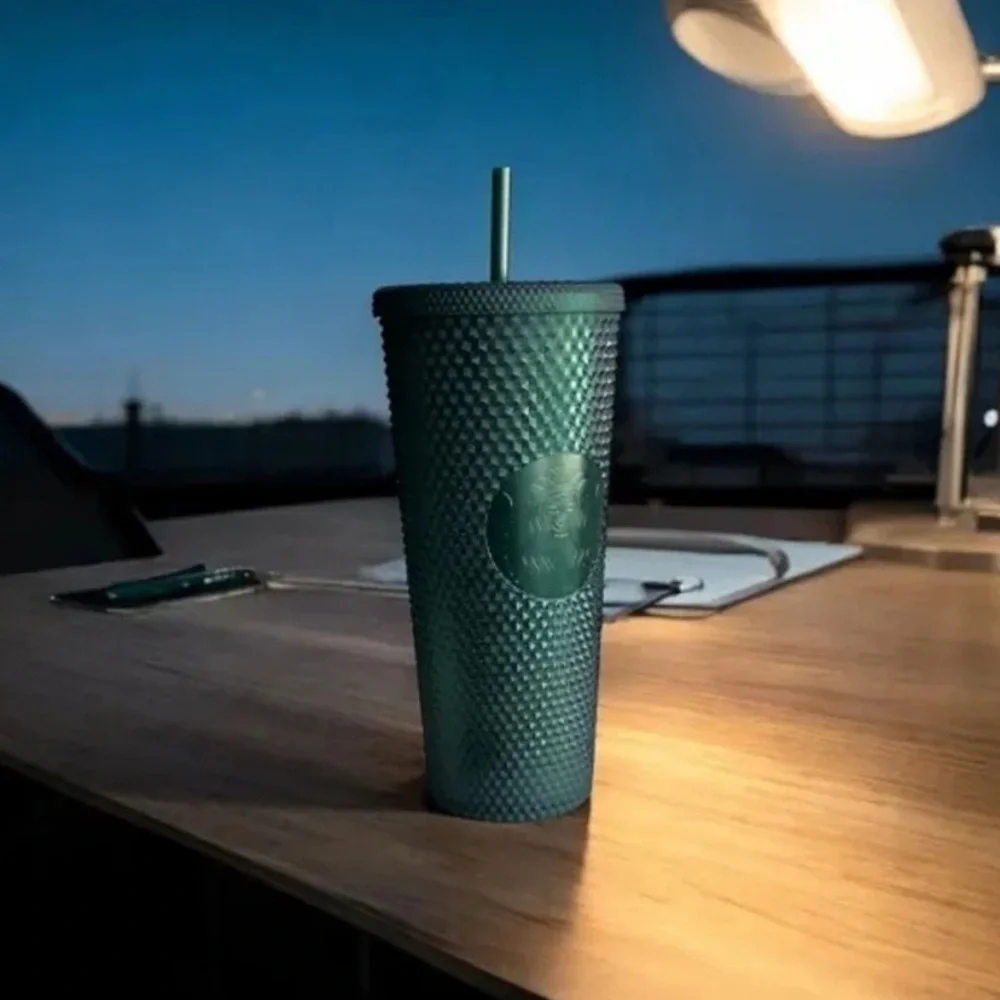 Starbucks Matte Dark Green Studded Venti Drink Tumbler